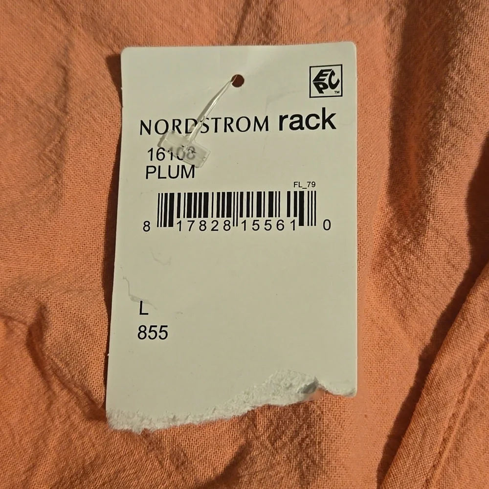 Velvet Torch Babydoll Skater Dress w/ 3/4 Puff Sleeves Pink/Peach Size L NWT - Picture 7 of 11